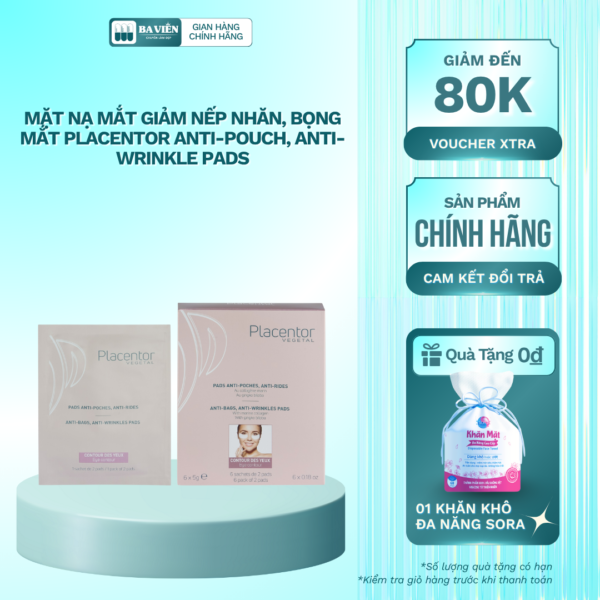 Mặt Nạ Giảm Nếp Nhăn Và Bọng Mắt Placentor Vegetal Anti-Pouch, Anti-Wrinkle Pads