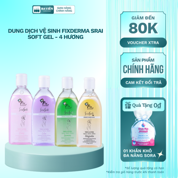 Dung Dịch Vệ Sinh Fixderma Srai Soft Gel - 4 Hương