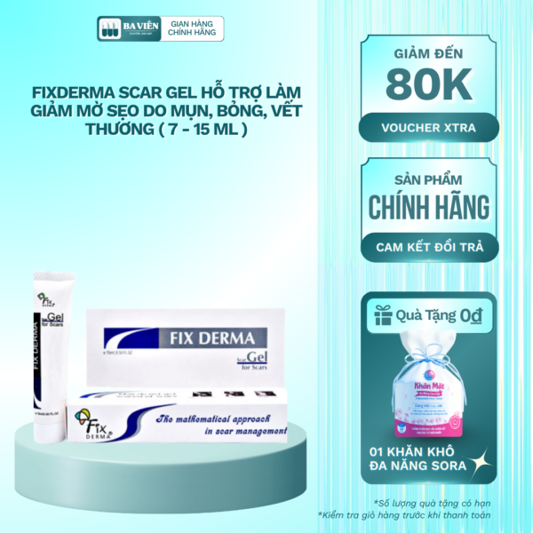 FIXDERMA Scar Gel hỗ trợ làm giảm mờ sẹo do mụn, bỏng, vết thương ( 7 - 15 ml )