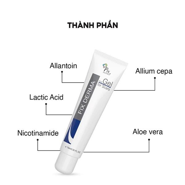 Thành phần Gel mờ sẹo Fixderma Scar Gel