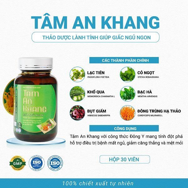 Thực phẩm chức năng Tâm An Khang - Viên Uống Hỗ Trợ Giúp Ngủ Ngon