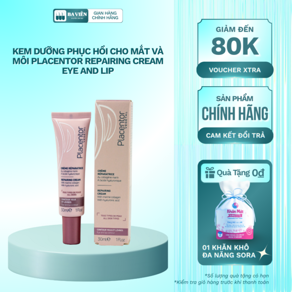 Placentor - Kem dưỡng mắt & môi Repairing 30ml
