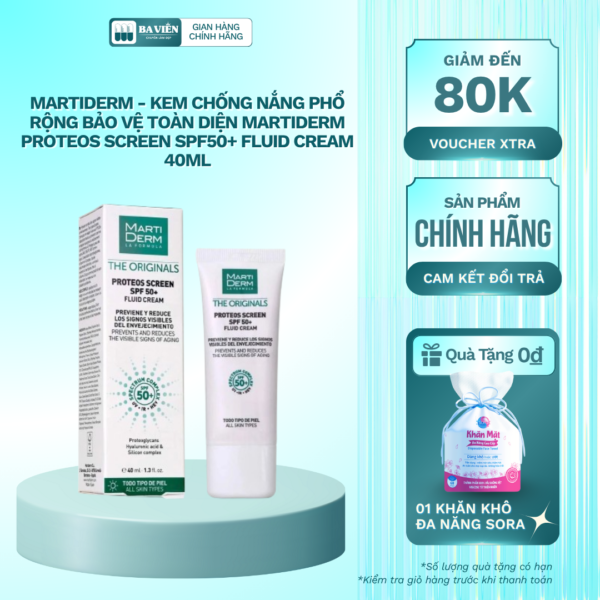 MartiDerm - Kem Chống Nắng Proteos Screen SPF50+ Fluid Cream