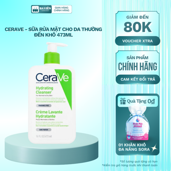 Cerave - Sữa Rửa Mặt Cho Da Thường Đến Khô 473ml