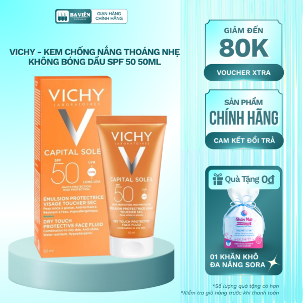 Vichy - Kem Chống Nắng Vichy Thoáng Nhẹ Không Bóng Dầu SPF 50