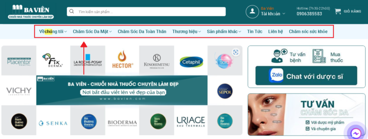 tìm kiếm theo danh mục sản phẩm