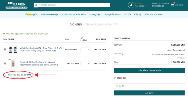 tiếp tục xem sản phẩm
