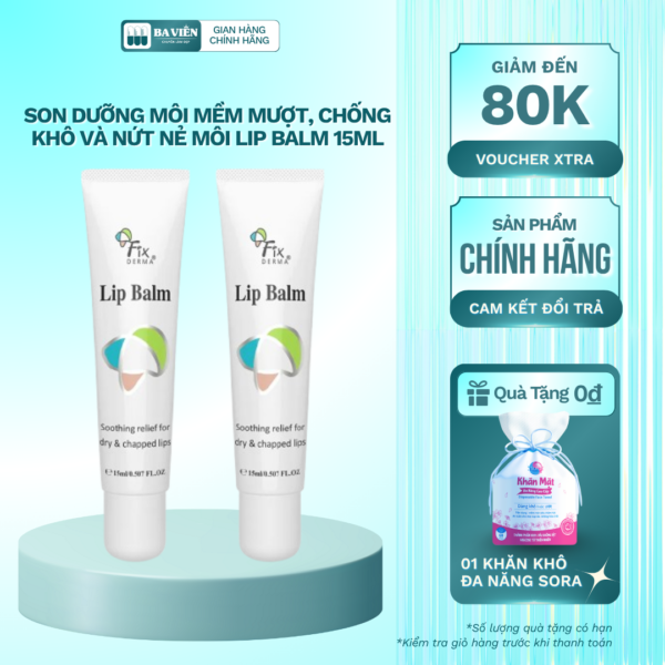 Son Dưỡng Môi Mềm Mượt, Chống Khô Và Nứt Nẻ Môi Lip Balm 15ml